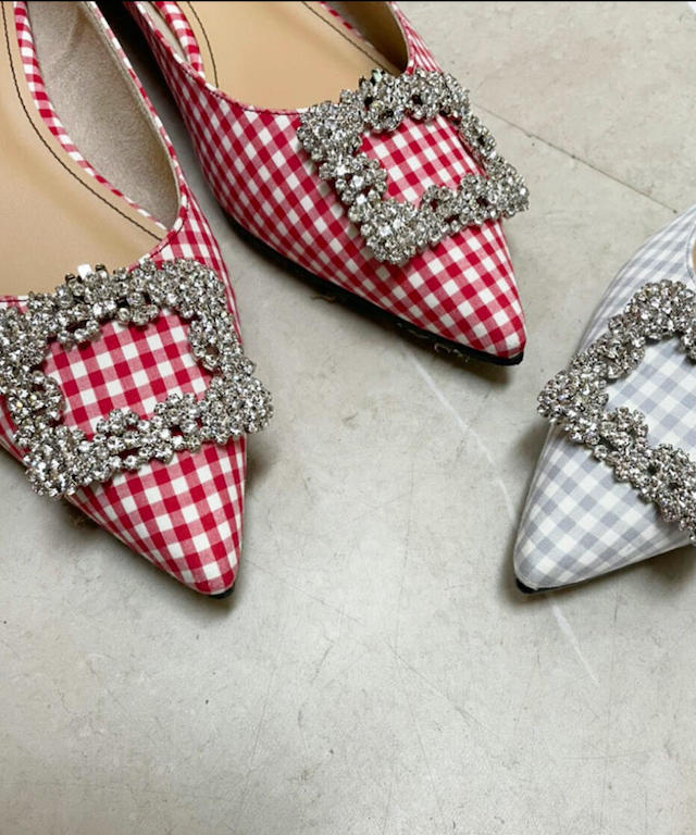 OHGA☆ bijou check pump ブラックチェック-