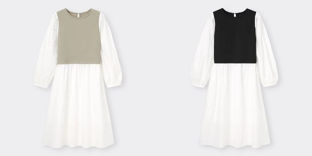 布帛コンビネーションワンピースカラー展開