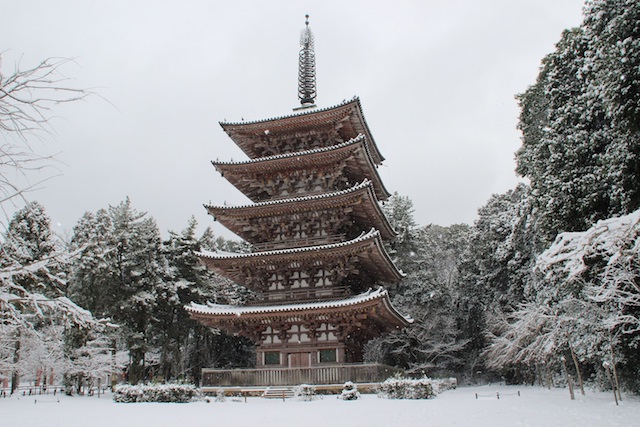 雪の醍醐寺五重塔