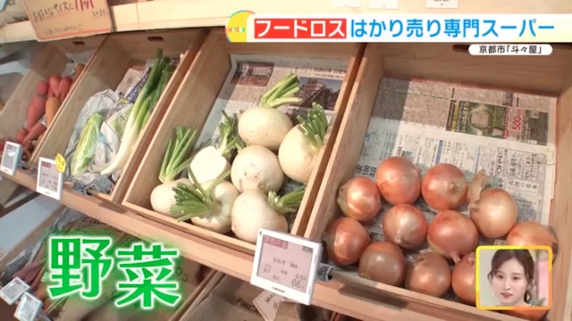 斗々屋 京都本店の野菜コーナー