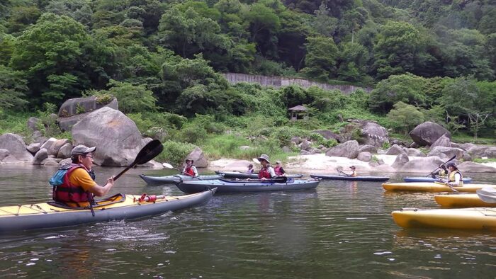 木津川でのカヌー体験