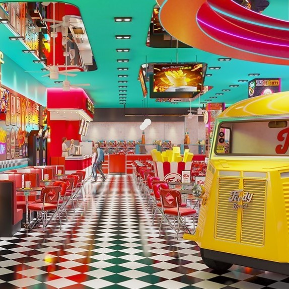 全国初出店】食べる？遊ぶ？アメリカンダイナー併設の大型